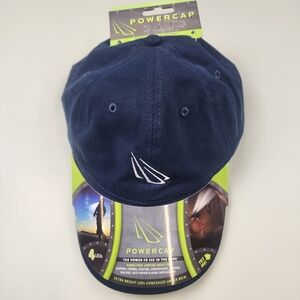 NWT PowerCap LED Navy Baseball Hat with Embroidered Sail Logo Handfree Lighting